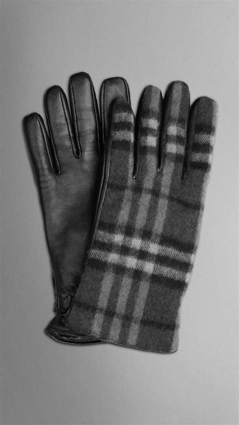 burberry deer skin gloves men|Check Wool Gloves in Charcoal .